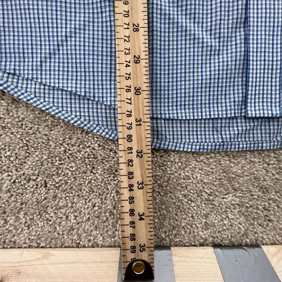 U.S. Polo Assn Checkered Blue Button Up Shirt Medium 15/15 1/2 32/33 Long Sleeve - Picture 7 of 7